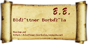Blüttner Borbála névjegykártya